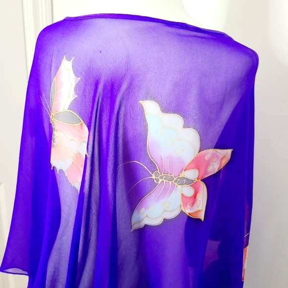 Silk Butterfly Poncho - Picture 6 of 8